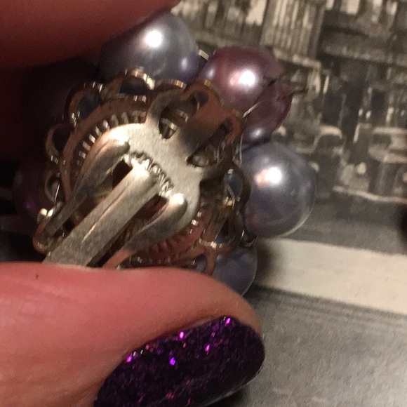 Vintage Japan Bead Cluster Earrings - Picture 6 of 6